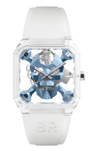 Review Bell and Ross BR 01 Replica Watch BR 01 CYBER SKULL SAPPHIRE ICE BLUE BR01-CSKBLU-SAPHIR - Click Image to Close